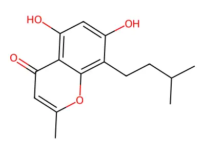 Chromone, 5,7-dihydroxy-8-isopentyl-2-methyl- structure