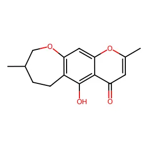 5-Hydroxy-2,8-dimethyl-6,7,8,9-tetrahydropyrano[3,2-h][1]benzoxepin-4-one structure
