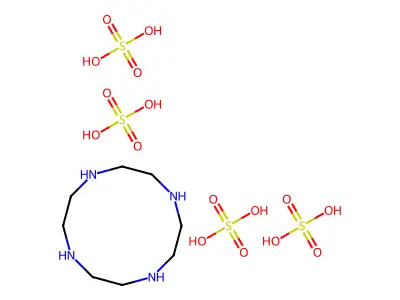Sulfuric acid--1,4,7,10-tetraazacyclododecane (4/1) structure