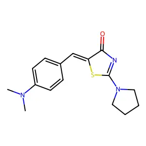 5-[4-(dimethylamino)benzylidene]-2-(1-pyrrolidinyl)-1,3-thiazol-4(5H)-one structure