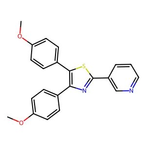 4-[4-(4-Methoxyphenyl)-2-(3-pyridinyl)-1,3-thiazol-5-yl]phenyl methyl ether structure