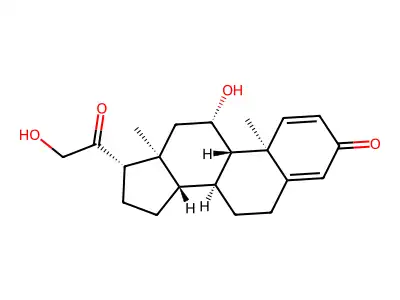 Pregna-1,4-diene-3,20-dione, 11,21-dihydroxy-, (11beta)- structure