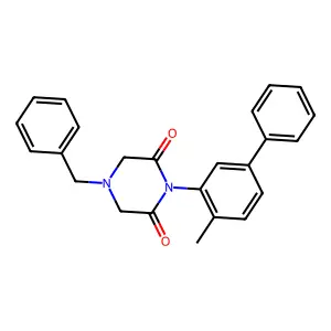 2,6-Piperazinedione, 4-benzyl-1-(6-methyl-1,1'-biphenyl-3-yl)- structure