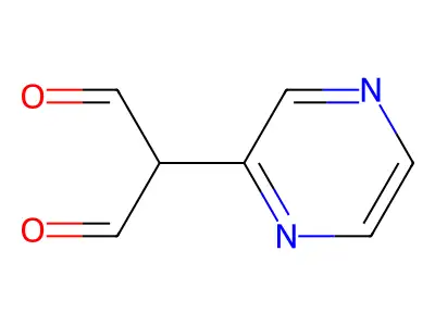 (2Z)-3-hydroxy-2-pyrazin-2-ylprop-2-enal structure