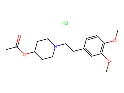 4-Piperidinol, 1-(2-(3,4-dimethoxyphenyl)ethyl)-, acetate (ester), hydrochloride structure
