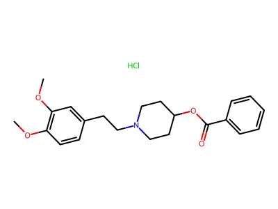 1-(2-(3,4-Dimethoxyphenyl)ethyl)-4-benzoylhydroxypiperidine hydrochloride structure