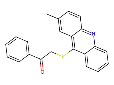 Ethanone, 2-((2-methyl-9-acridinyl)thio)-1-phenyl- structure