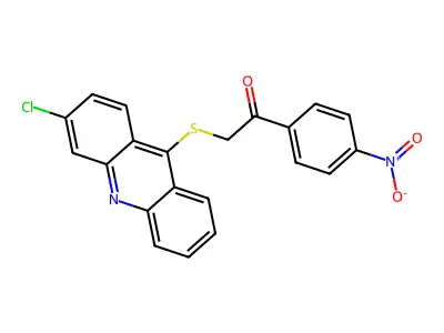 Ethanone, 2-((3-chloro-9-acridinyl)thio)-1-(4-nitrophenyl)- structure