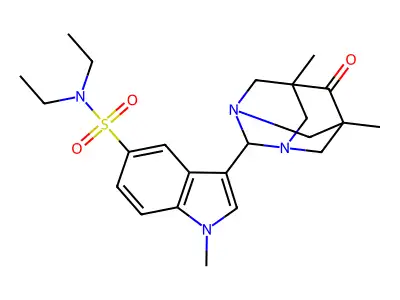 1H-Indole-5-sulfonamide, N,N-diethyl-3-(5,7-dimethyl-6-oxo-1,3-diazatricyclo(3.3.1.1(sup 3,7))dec-2-yl)-1-methyl- structure