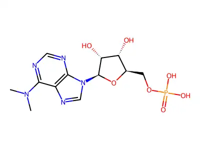 [5-(6-dimethylaminopurin-9-yl)-3,4-dihydroxy-oxolan-2-yl]methoxyphosphonic Acid structure