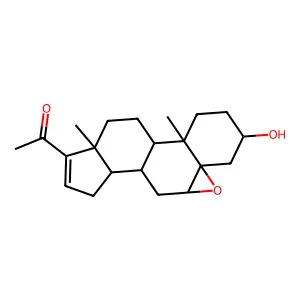 5alpha,6alpha-Epoxy-3beta-hydroxypregn-16-en-20-one structure