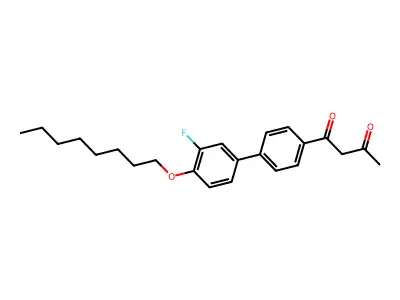 1-[3'-Fluoro-4'-(octyloxy)[1,1'-biphenyl]-4-yl]-1,3-butanedione structure