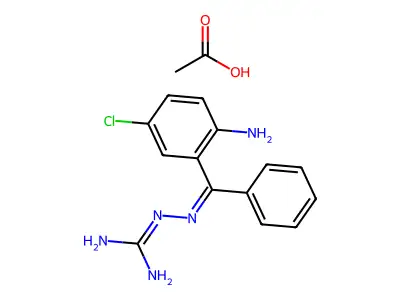 Acetic acid; 2-[[(2-amino-5-chloro-phenyl)-phenyl-methylidene]amino]guanidine structure