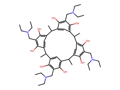 4,6,10,12,16,18,22,24-Octahydroxy-2,8,14,20,-tetramethyl-5,11,17,23-tetra(diethylaminomethyl)calix[4]arene structure