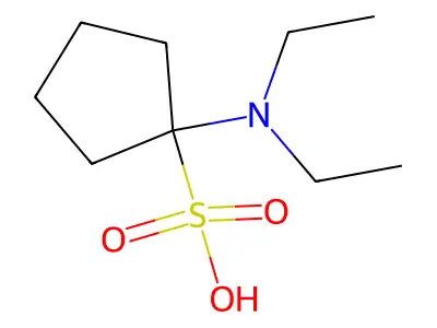 1-(Diethylamino)cyclopentane-1-sulfonic acid structure