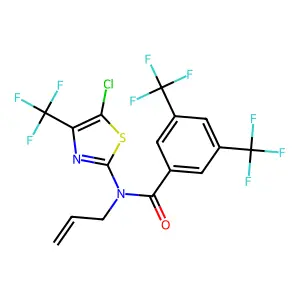 N-(5-Chloro-4-(trifluoromethyl)-1,3-thiazol-2-yl)-N-prop-2-enyl-3,5-bis(trifluoromethyl)benzamide structure