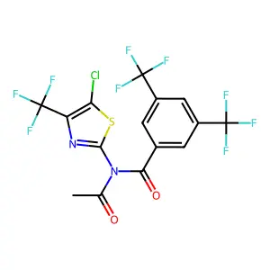 N-Acetyl-N-(5-chloro-4-(trifluoromethyl)-1,3-thiazol-2-yl)-3,5-bis(trifluoromethyl)benzamide structure