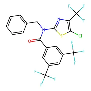 N-(5-Chloro-4-(trifluoromethyl)-1,3-thiazol-2-yl)-N-(phenylmethyl)-3,5-bis(trifluoromethyl)benzamide structure