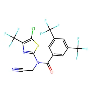N-(5-Chloro-4-(trifluoromethyl)-1,3-thiazol-2-yl)-N-(cyanomethyl)-3,5-bis(trifluoromethyl)benzamide structure