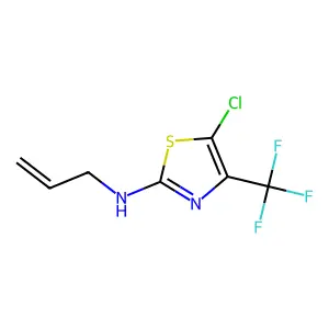 5-chloro-N-prop-2-enyl-4-(trifluoromethyl)-1,3-thiazol-2-amine structure