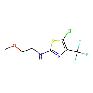 5-chloro-N-(2-methoxyethyl)-4-(trifluoromethyl)-1,3-thiazol-2-amine structure