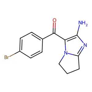 (2-Amino-6,7-dihydro-5H-pyrrolo[1,2-a]imidazol-3-yl)(4-bromophenyl)methanone structure