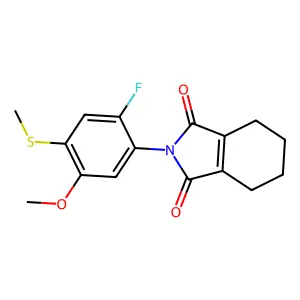1H-Isoindole-1,3(2H)-dione, 2-(2-fluoro-5-methoxy-4-(methylthio)phenyl)-4,5,6,7-tetrahydro- structure