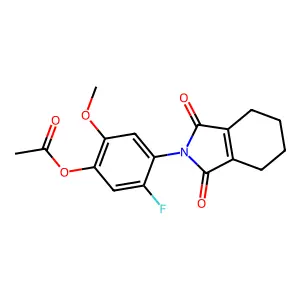 4-(1,3-Dioxo-4,5,6,7-tetrahydroisoindol-2-yl)-5-fluoro-2-methoxyphenyl acetate structure