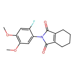 1H-Isoindole-1,3(2H)-dione, 2-(2-fluoro-4,5-dimethoxyphenyl)-4,5,6,7-tetrahydro- structure