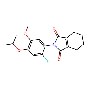 1H-Isoindole-1,3(2H)-dione, 2-(2-fluoro-5-methoxy-4-(1-methylethoxy)phenyl)-4,5,6,7-tetrahydro- structure