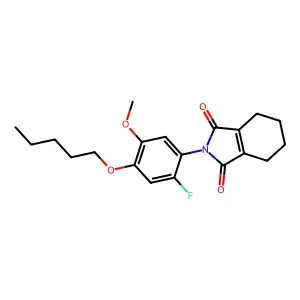 1H-Isoindole-1,3(2H)-dione, 2-(2-fluoro-5-methoxy-4-(pentyloxy)phenyl)-4,5,6,7-tetrahydro- structure