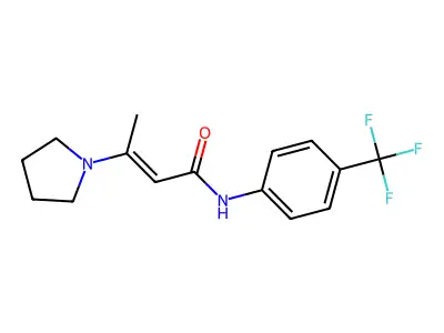 2-Butenamide, 3-(1-pyrrolidinyl)-N-[4-(trifluoromethyl)phenyl]- structure