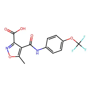 4-Isoxazolecarboxamide, 3-carboxy-5-methyl-N-(4-(trifluoromethoxy)phenyl)- structure