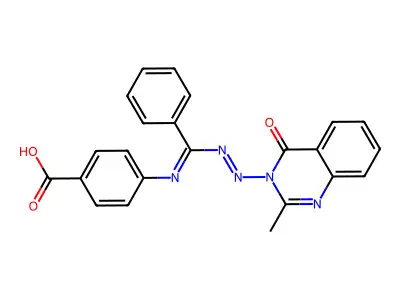 4-((((2-Methyl-4-oxo-3(4H)-quinazolinyl)azo)phenylmethylene)amino)benzoic acid structure