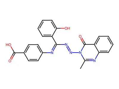 4-(((2-Hydroxyphenyl)((2-methyl-4-oxo-3(4H)-quinazolinyl)azo)methylene)amino)benzoic acid structure