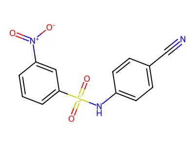 N-(4-cyanophenyl)-3-nitrobenzenesulfonamide structure