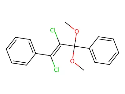 (1,2-Dichloro-3,3-dimethoxy-3-phenylprop-1-enyl)benzene structure