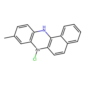 7-chloro-9-methyl-12H-benzo[c]phenarsazinine structure