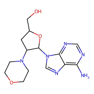 Adenosine, 2',3'-dideoxy-2'-(4-morpholinyl)- structure