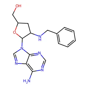 Adenosine, 2',3'-dideoxy-2'-((phenylmethyl)amino)- structure