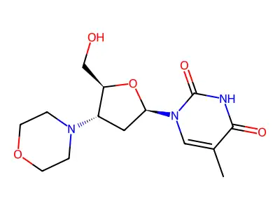Thymidine, 3'-deoxy-3'-(4-morpholinyl)- structure