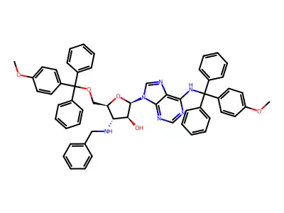 3'BzNH2-5',N6(4MeOTrityl)dA structure