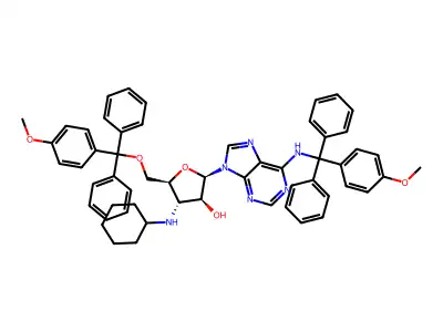 3'CycloHxNH-5',N6(4MeOTrityl)dA structure