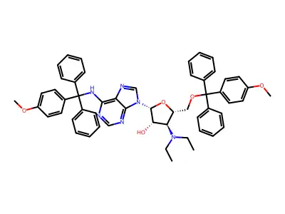 3'DiEtNH-5',N6(4MeOTrityl)dA structure