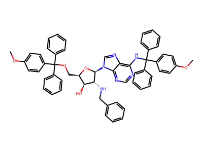 2'-Benzylamino-5',N6-bis(4-methoxytrityl)-2'-deoxyadenosine structure