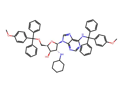 2'-Cyclohexylamino-5',N6-bis(4-methoxytrityl)-2'-deoxyadenosine structure