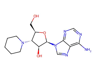 3'-Piperidino-3'-deoxyadenosine structure