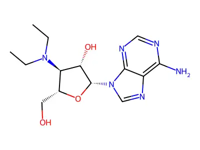 9H-Purin-6-amine, 9-(3-deoxy-3-(diethylamino)-beta-D-arabinofuranosyl)- structure