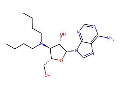 9H-Purin-6-amine, 9-(3-deoxy-3-(dibutylamino)-beta-D-arabinofuranosyl)- structure