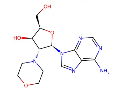 9H-Purin-6-amine, 9-(2-deoxy-2-(4-morpholinyl)-beta-D-xylofuranosyl)- structure